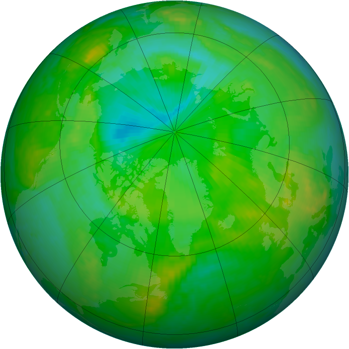 Arctic ozone map for 13 July 2000